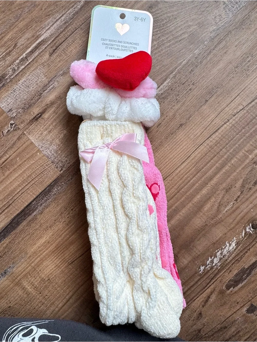 3Y-6Y The Children's Place 2-Pack Pink Hearts Fuzzy Hair Scrunchie Set